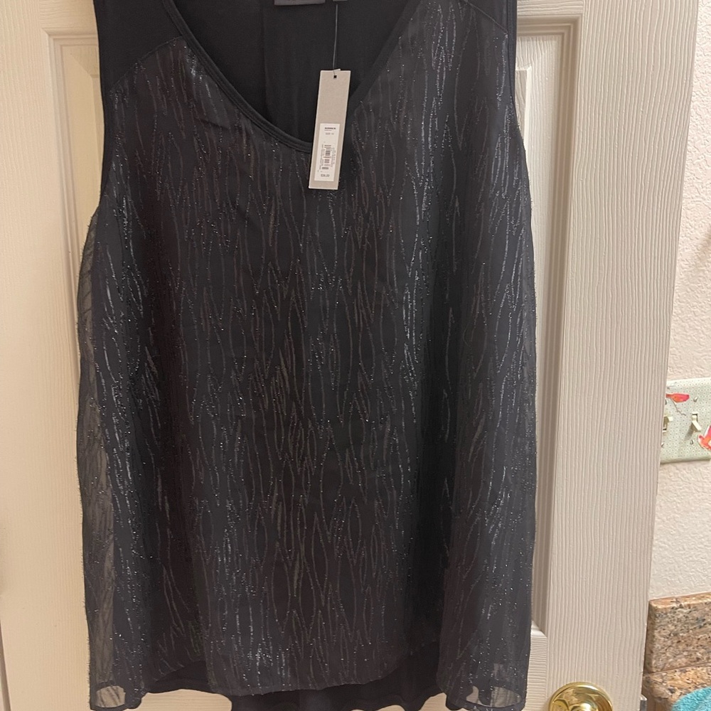 Kohl's Black Ribbed Tank Top s 1X  NWT